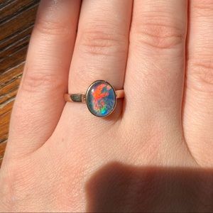 Vintage 10k rose gold fire opal ring